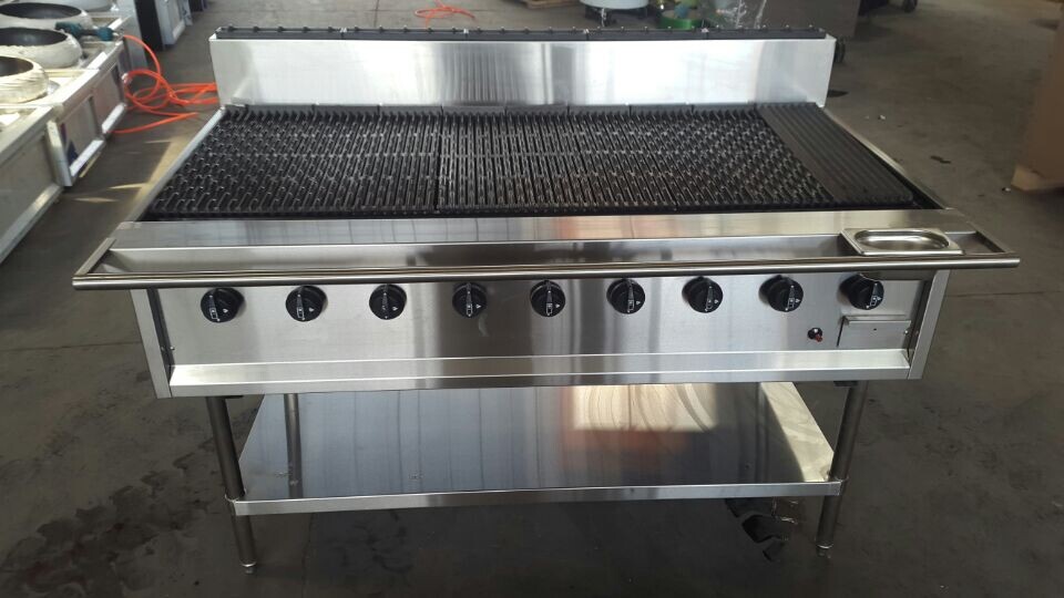Commercial large 9 burner gas bbq grill machine