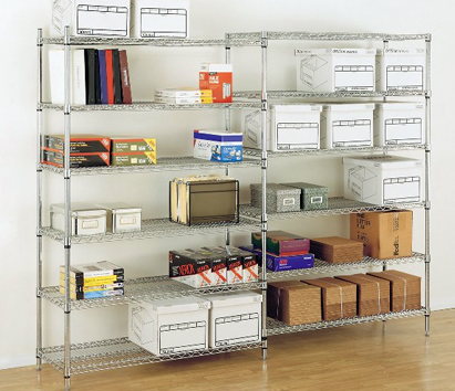 Commercial heavy duty cold room chrome wire shelving